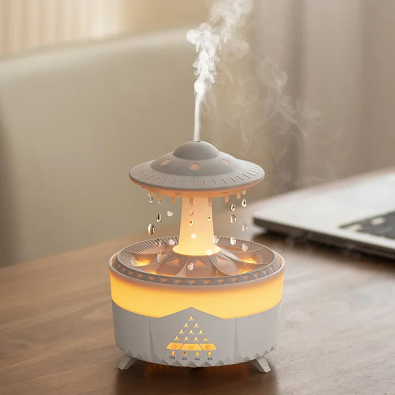 2023 Rain Cloud Night Light Humidifier with Raining Water Drop Sound and 7 Color Led Light Essential Oil Diffuser Aromatherapy