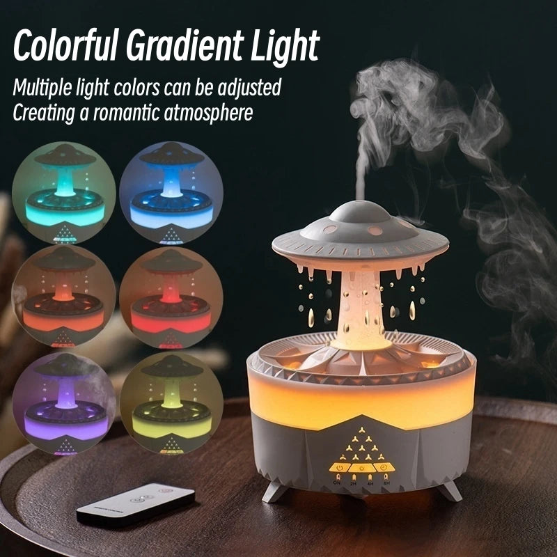 2023 Rain Cloud Night Light Humidifier with Raining Water Drop Sound and 7 Color Led Light Essential Oil Diffuser Aromatherapy