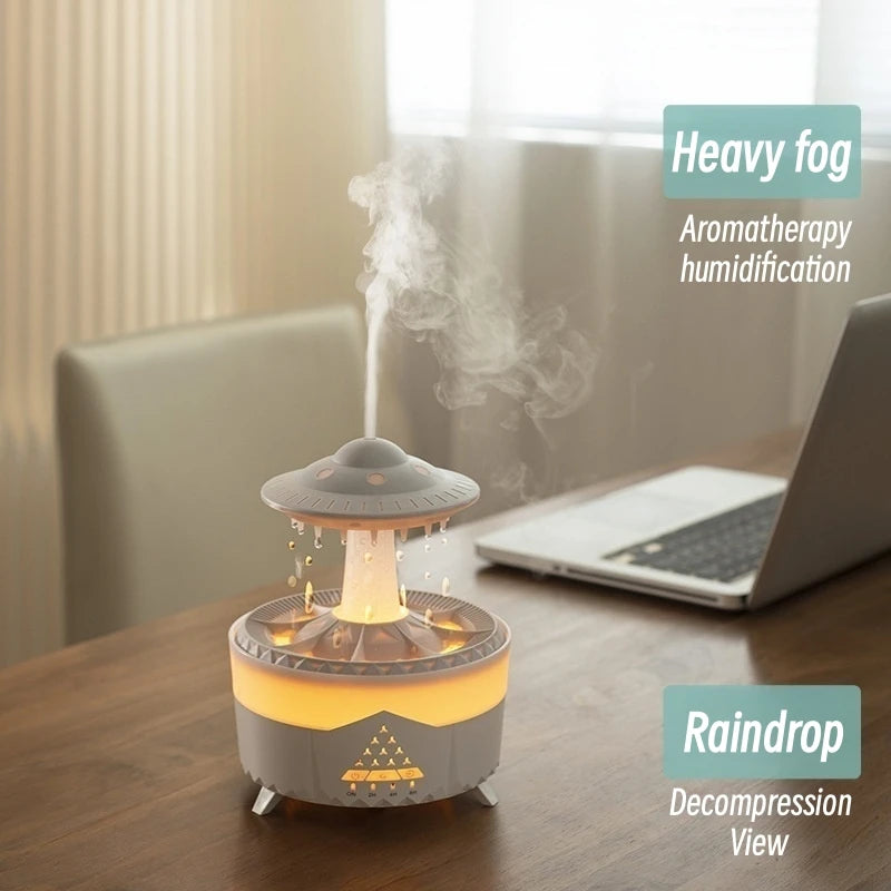 2023 Rain Cloud Night Light Humidifier with Raining Water Drop Sound and 7 Color Led Light Essential Oil Diffuser Aromatherapy