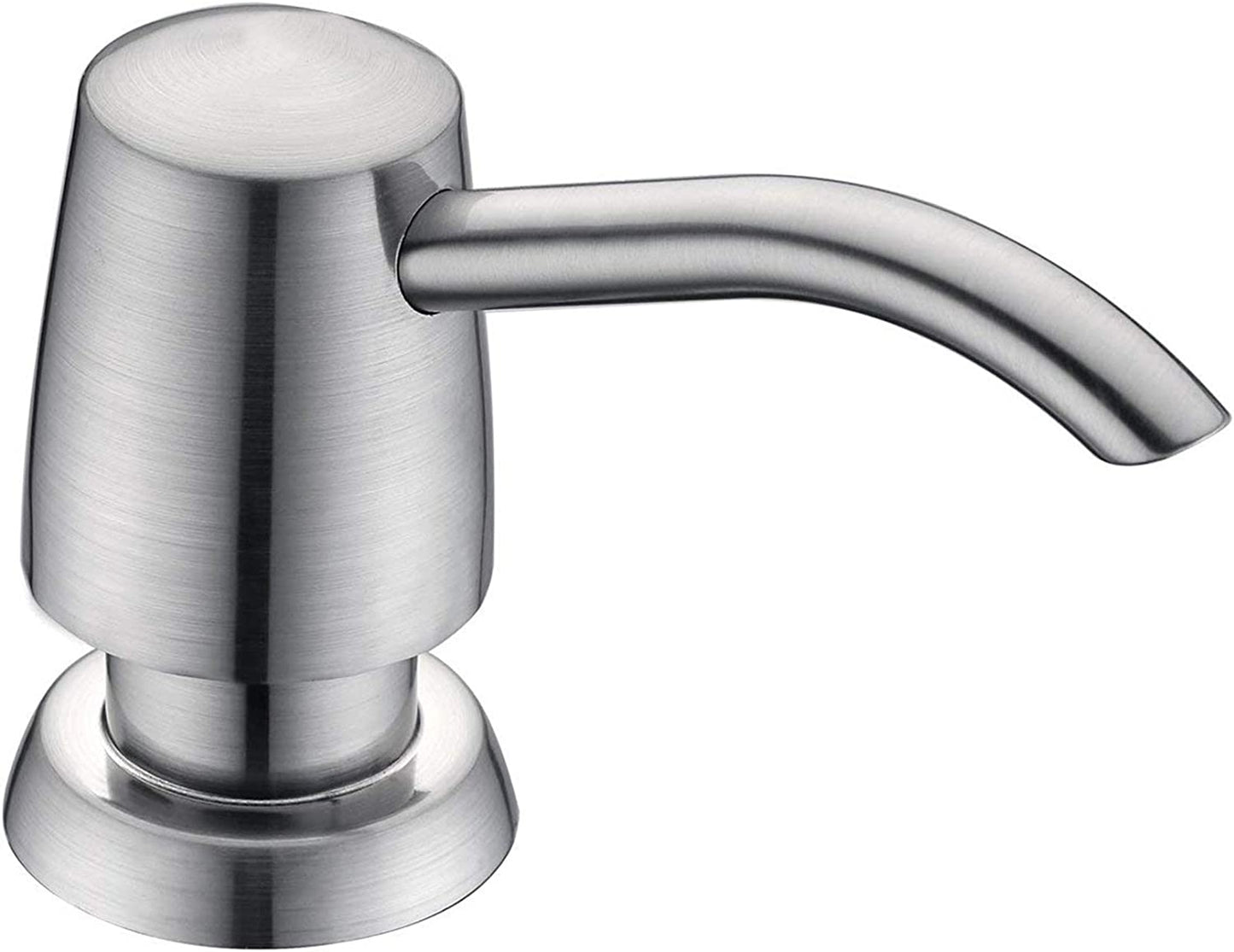 Soap Dispenser for Kitchen Sink,Brushed Nickel Built in Sink Soap Dispenser or in Counter Soap Dispenser Brushed,Plastic ABS Pump Head Kitchen Sink Soap Dispenser with 13 Ounce Large Bottle