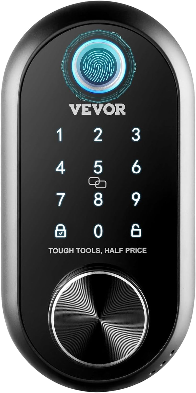 VEVOR Smart Lock, 5-In-1 Smart Door Knob, Fingerprint Deadbolt with App Control, Keyless Entry Door Lock with Independent Handle, Bluetooth Smart Lock, Biometric Door Lock, Keypad Digital Door Lock