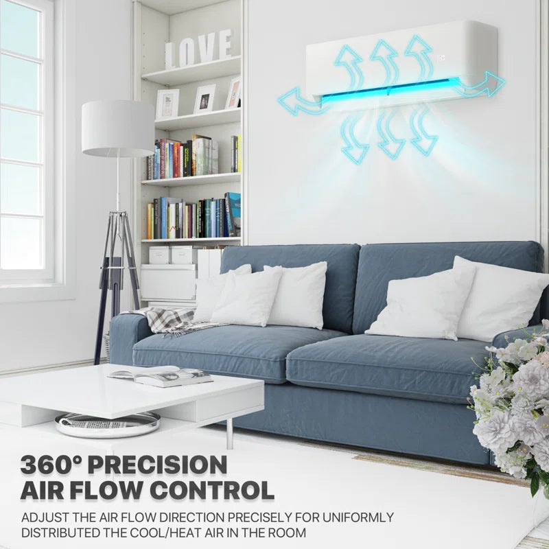 24000 BTU Ductless Mini Split Air Conditioner/Heating System 1500Sq.Ft Heat Pump