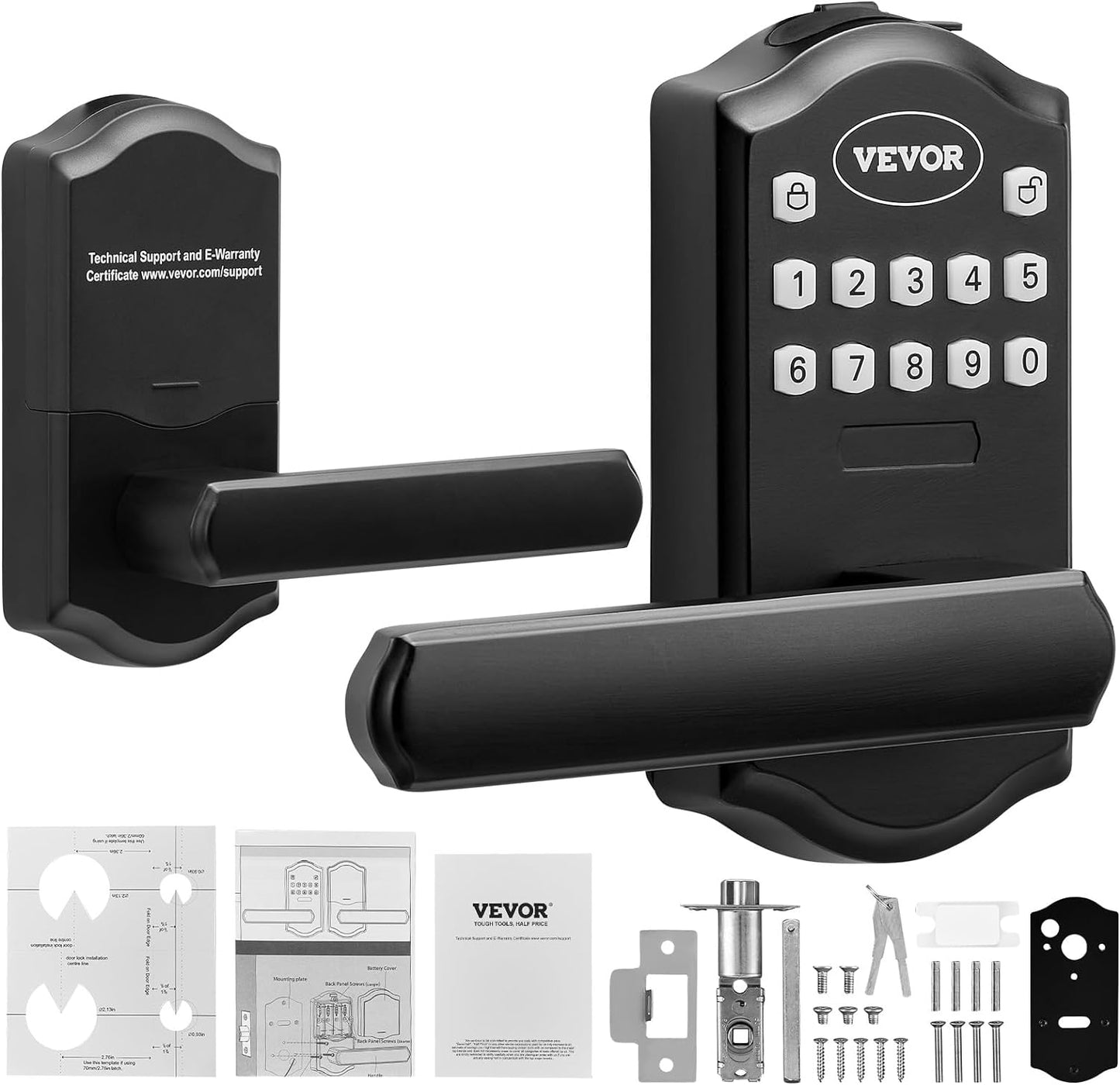 VEVOR Smart Lock, 5-In-1 Smart Door Knob, Fingerprint Deadbolt with App Control, Keyless Entry Door Lock with Independent Handle, Bluetooth Smart Lock, Biometric Door Lock, Keypad Digital Door Lock