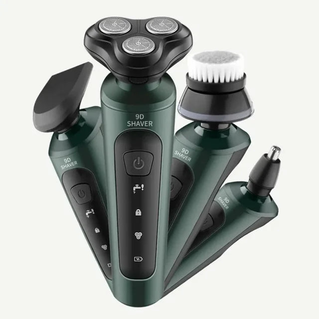 Waterproof 4 In 1 Rechargeable Electric Rotary Shaver And Trimmer Razor For Wet & Dry Shaving