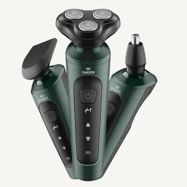 Waterproof 4 In 1 Rechargeable Electric Rotary Shaver And Trimmer Razor For Wet & Dry Shaving
