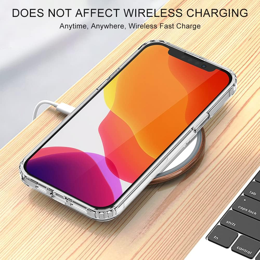 Shockproof Compatible with Iphone 13 Pro Case - Drop Protection Transparent Slim Fit Designed for Iphone 13 Pro Phone Case Anti-Scratch Clear Phone Cases 6.1 Inch (Clear)