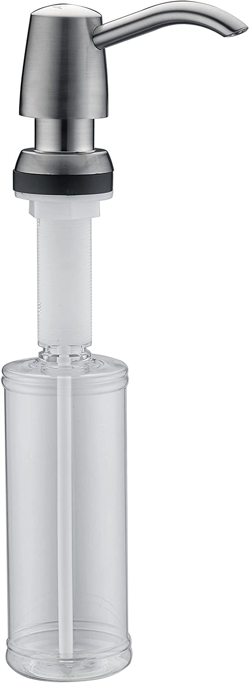 Soap Dispenser for Kitchen Sink,Brushed Nickel Built in Sink Soap Dispenser or in Counter Soap Dispenser Brushed,Plastic ABS Pump Head Kitchen Sink Soap Dispenser with 13 Ounce Large Bottle
