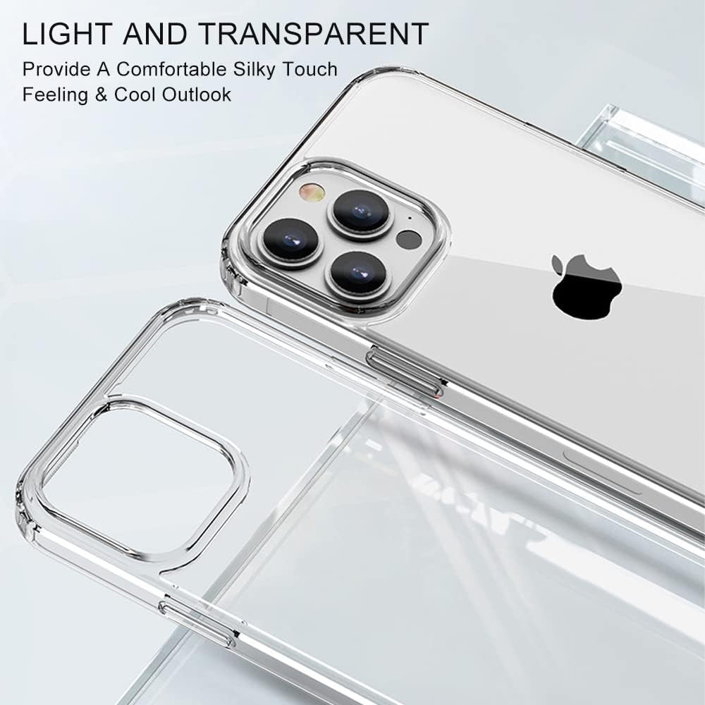 Shockproof Compatible with Iphone 13 Pro Case - Drop Protection Transparent Slim Fit Designed for Iphone 13 Pro Phone Case Anti-Scratch Clear Phone Cases 6.1 Inch (Clear)