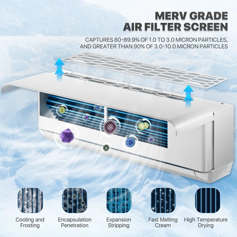 24000 BTU Ductless Mini Split Air Conditioner/Heating System 1500Sq.Ft Heat Pump