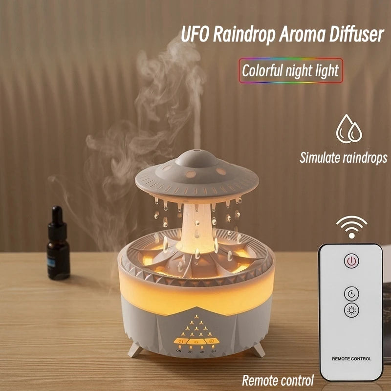 2023 Rain Cloud Night Light Humidifier with Raining Water Drop Sound and 7 Color Led Light Essential Oil Diffuser Aromatherapy