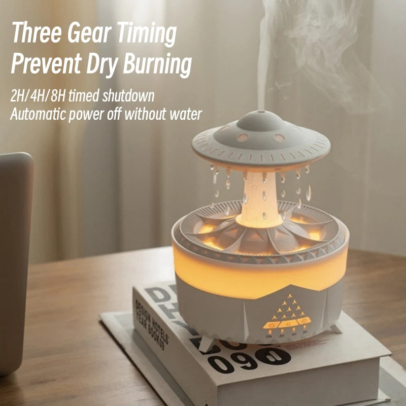 2023 Rain Cloud Night Light Humidifier with Raining Water Drop Sound and 7 Color Led Light Essential Oil Diffuser Aromatherapy