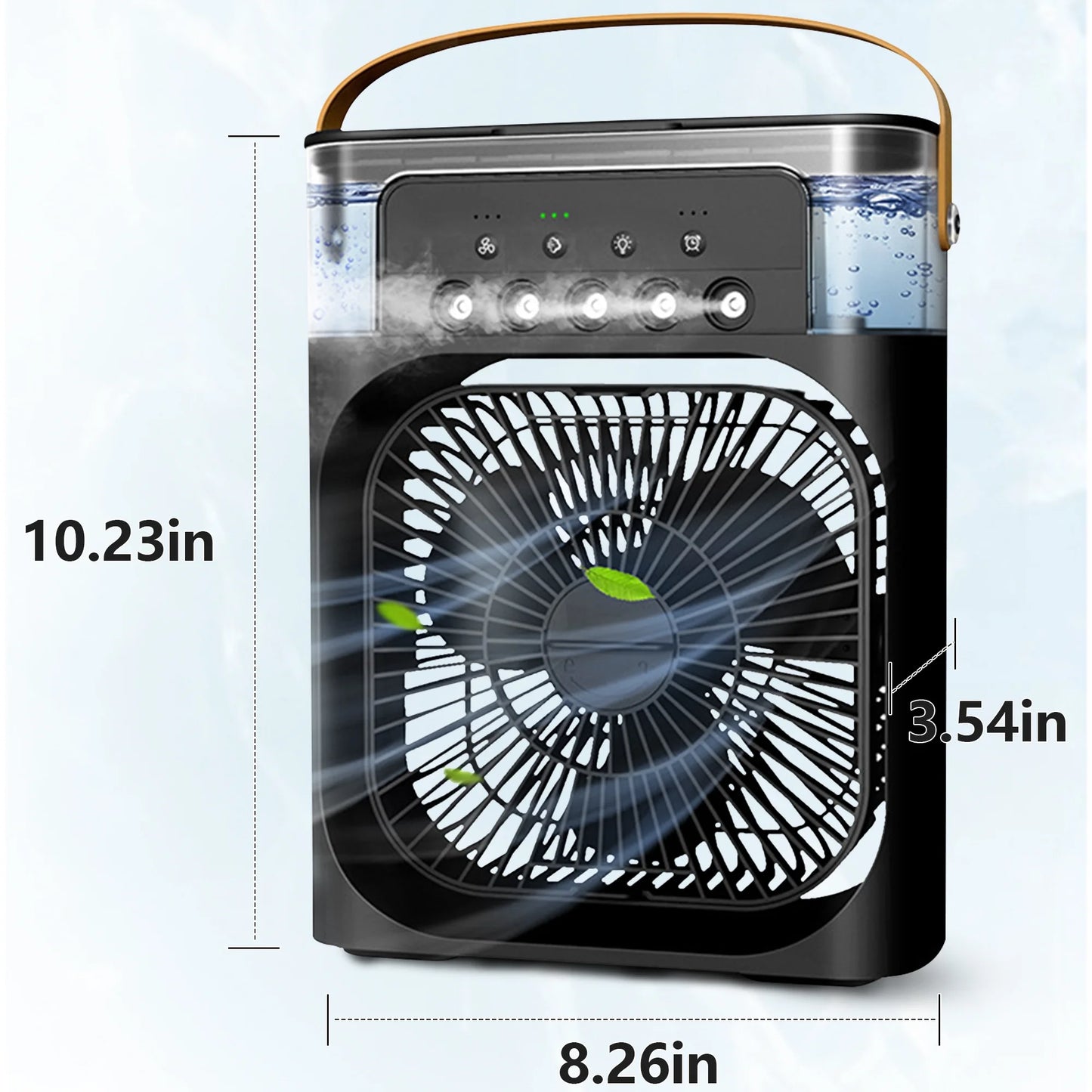 Portable Air Conditioner Fan, 3-IN-1 Personal Air Cooler, 3 Speeds, 7-Color Night Light, USB Powered Cooling Fan, Mini Evaporative Air Cooler for Room Desk Car, Black