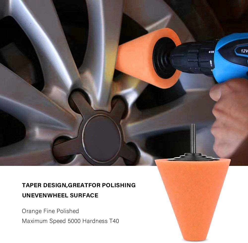 12 PCS Drill Brush Car Polishing Pads Cleaning Kit with Extend Attachment for Cleaning Car Interior, Boat, Bathroom,Wheels, Hubs Care(Electric Drill Is NOT Included)