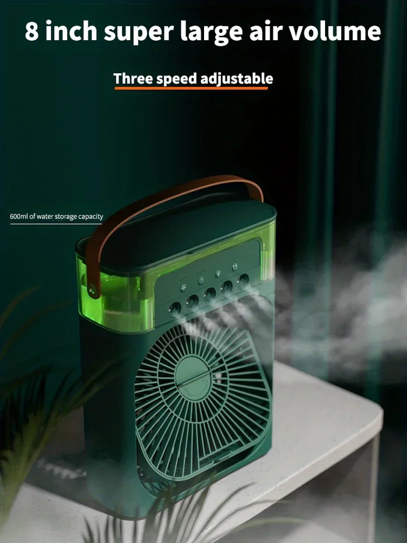 New Mini Portable Air Conditioner Fan Household Small Air Cooler Humidifier Hydrocooling Fans Portable Fans Adjustment 3 Speed