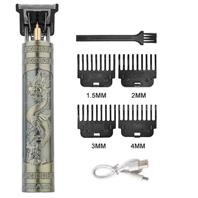 Vintage T9 Electric Hair Cutting Machine Hair Clipper Professional Men Shaver Rechargeable Barber Trimmer for Men Dragon Buddha
