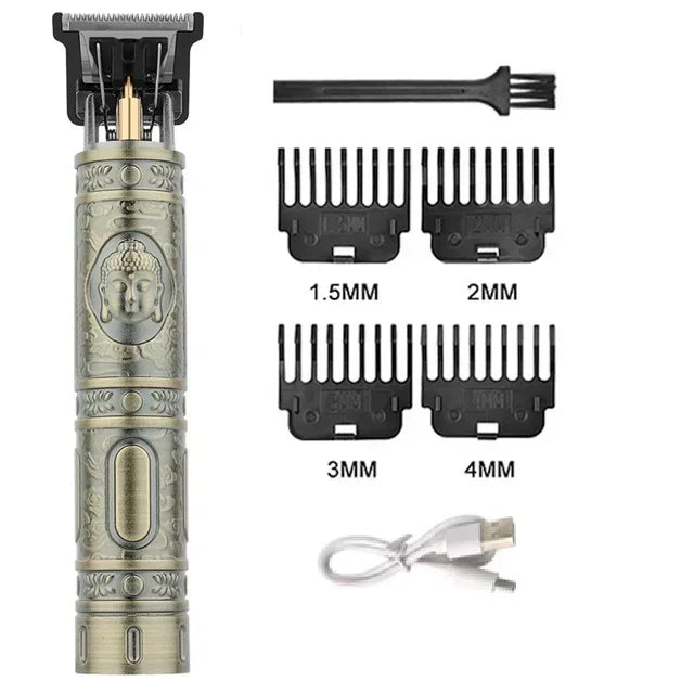 Vintage T9 Electric Hair Cutting Machine Hair Clipper Professional Men Shaver Rechargeable Barber Trimmer for Men Dragon Buddha